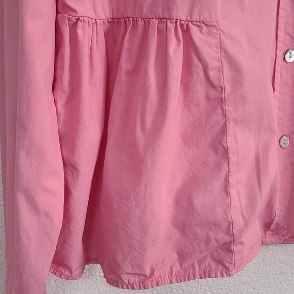 Zara Pink Button-Front Peplum Blouse - Picture 4 of 8